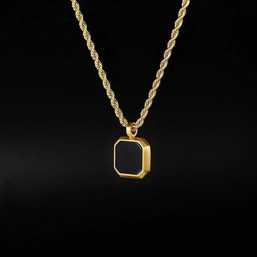 GOLD ONYX NECKLACE