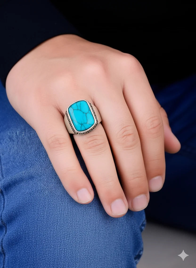 Feroza Onyx Turkish Ring