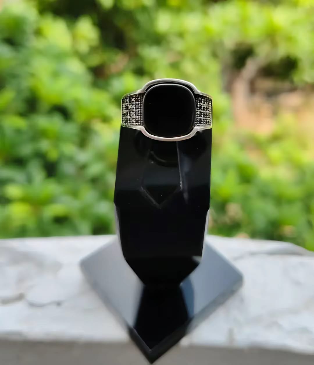 TURKISH BLACK ONYX RING 316-L