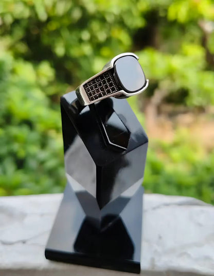 TURKISH BLACK ONYX RING 316-L