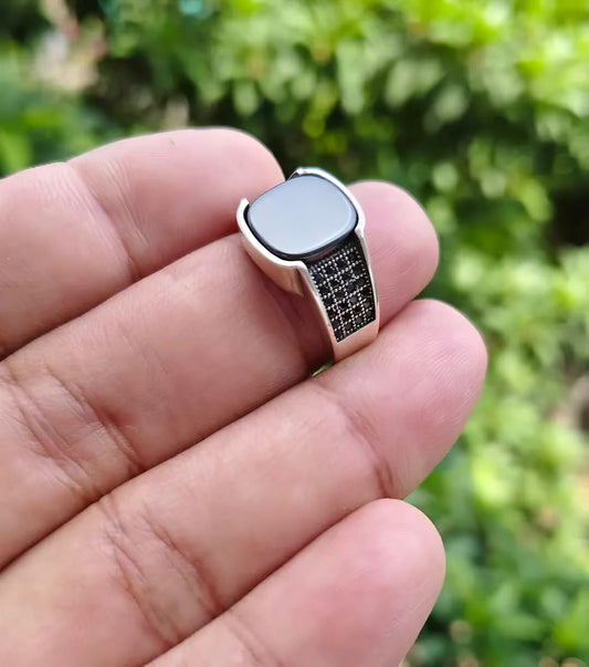 TURKISH BLACK ONYX RING 316-L