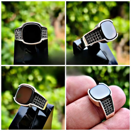 TURKISH BLACK ONYX RING 316-L
