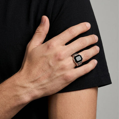 Nabest Stainless Onyx Black Gemstone Ring