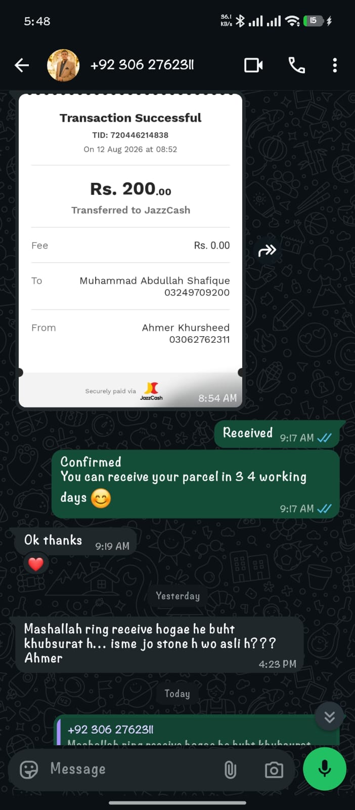 Customer review