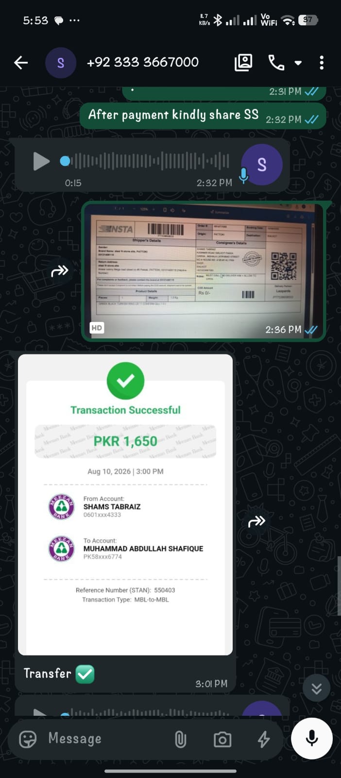 Customer review